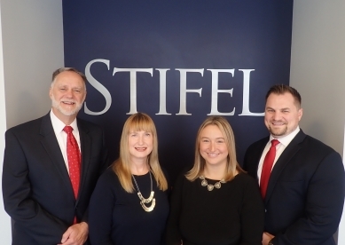 The Ries Financial Group: from left to right; Joseph E. Ries, Heather Joynes, Jennifer Smith, Ryan Green